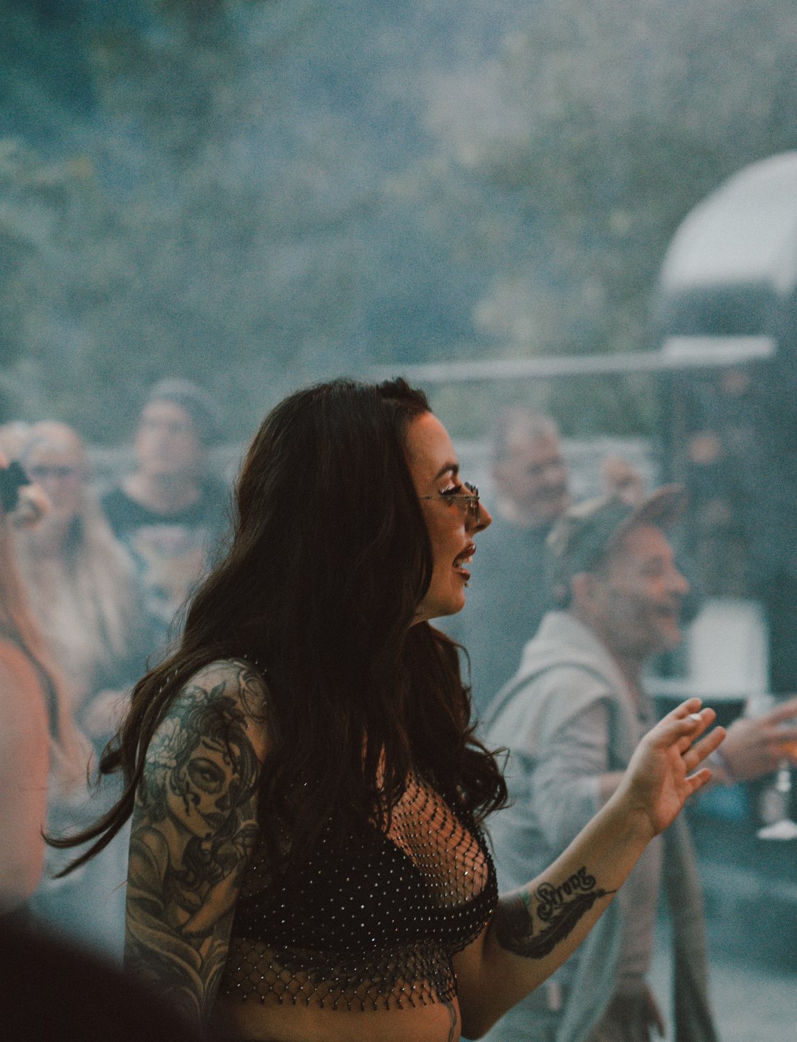 BON VOYAGE! — in the crowd, daylight at a mountain show